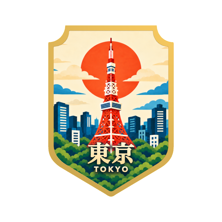 東京タワーを描いた東京のバッジ