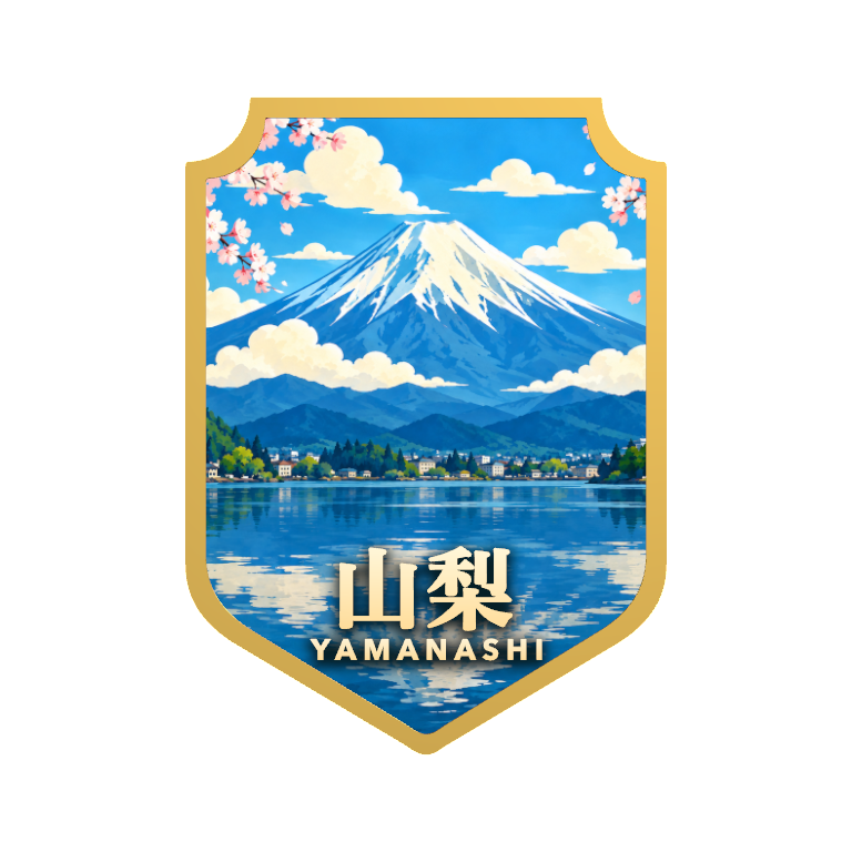 富士山を描いた山梨のバッジ